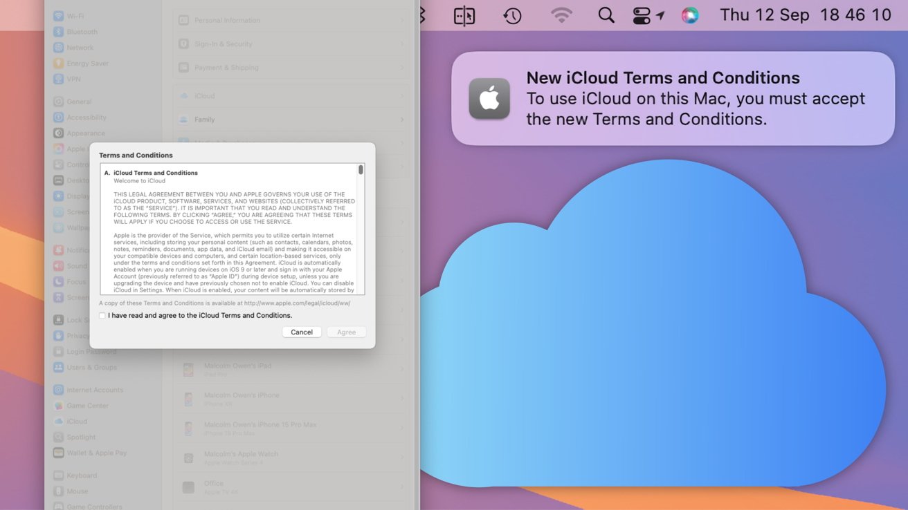 Apple prepara una actualización de los términos y condiciones de iCloud