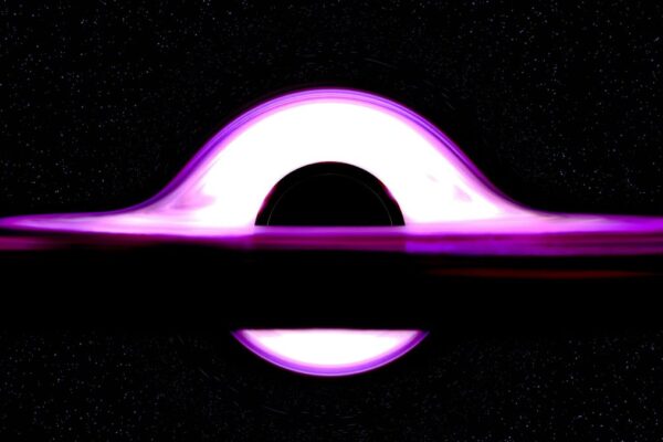 Purple circular black hole.