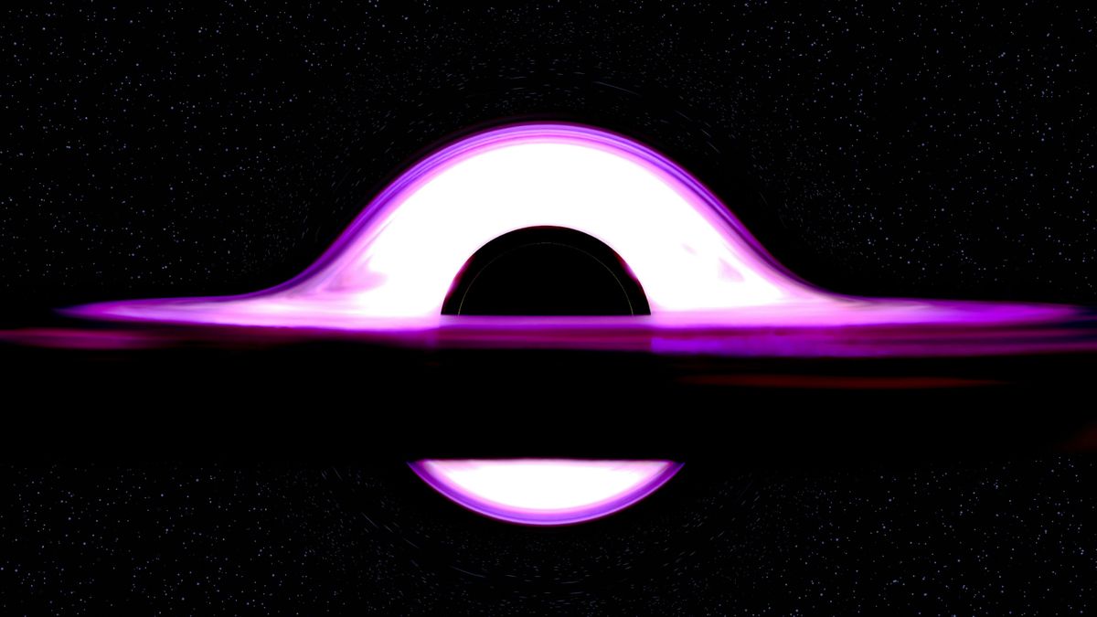 Purple circular black hole.