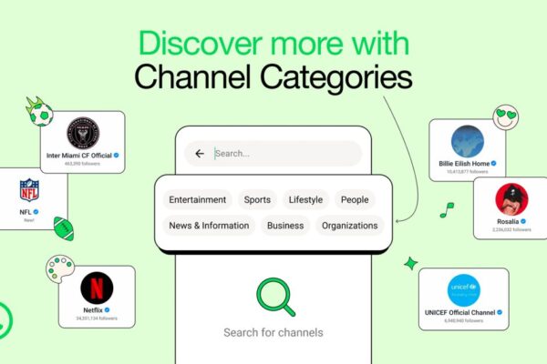 WhatsApp ahora permite a los usuarios explorar canales por categoría