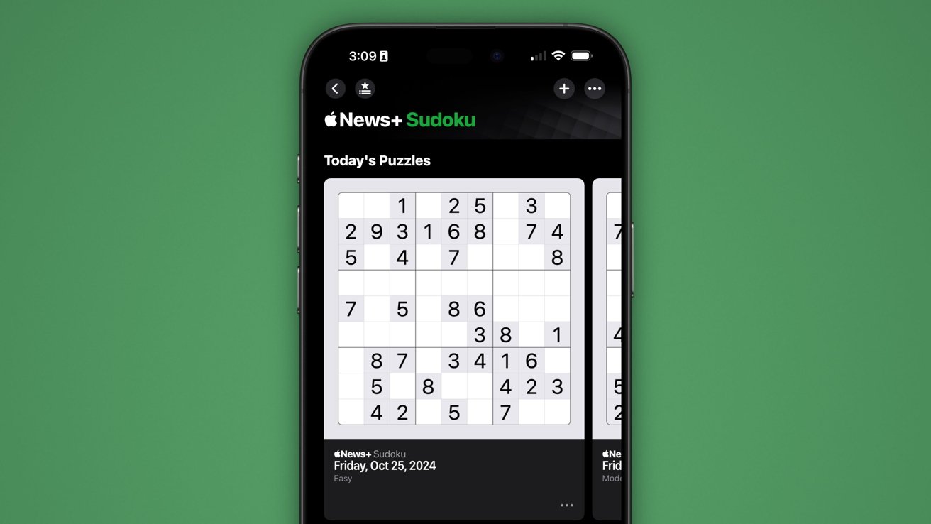 Apple News+ agrega Sudoku a la colección de rompecabezas en iOS 18.2