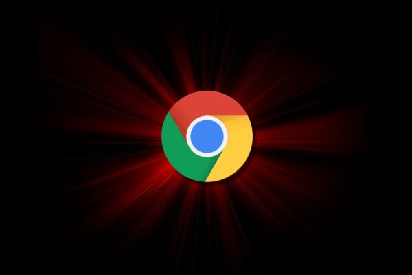 Google Chrome logo with a red flare