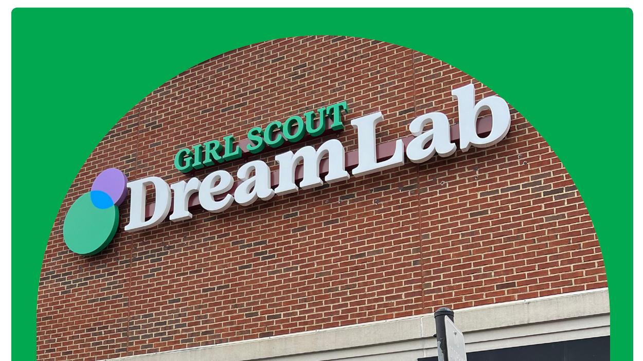 Front of a Girl Scouts DreamLab like the one opening in Walmart.