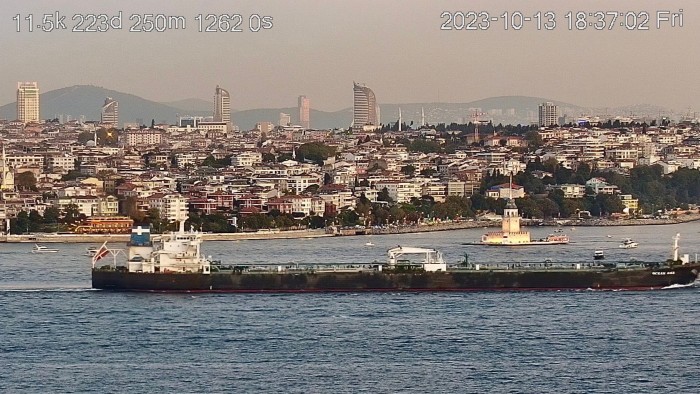 The Ocean AMZ tanker passing through the Bosphorus