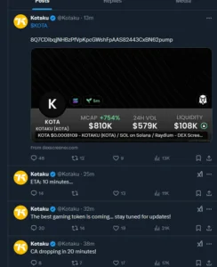 La captura de pantalla de la rueda del tiempo se tira en Twitter con las publicaciones de Krypto Coin.