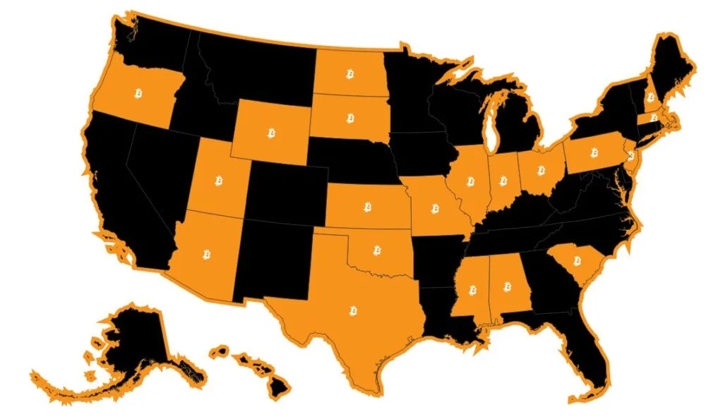 Ya hijo 20 Los Estados de Ee. Uu. que quieren bitcoin