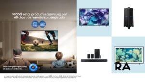 Samsung amplía su programa Comprá y Probá y permite probar TVs Neo QLED 8K y torres de sonido durante 60 días en casa.