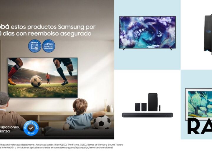 Samsung amplía su programa Comprá y Probá y permite probar TVs Neo QLED 8K y torres de sonido durante 60 días en casa.