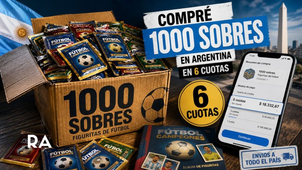 Descubrí cuánto cuesta la caja de 1000 sobres del Mundial 2026, cuánto pagás por cuota y si conviene comprarla en Argentina por Mercado Libre.